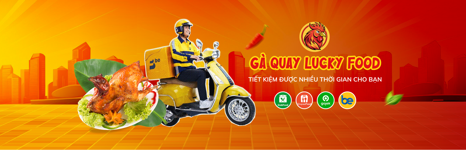 GÀ QUAY LUCKY FOOD GIAO HÀNG TẬN NƠI